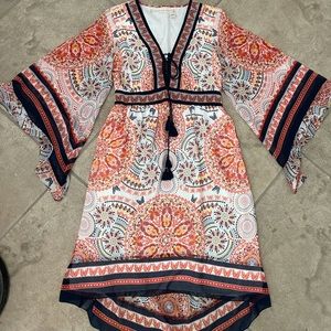 Chelsea and Violet navy Blue and Orange Dress Sz M